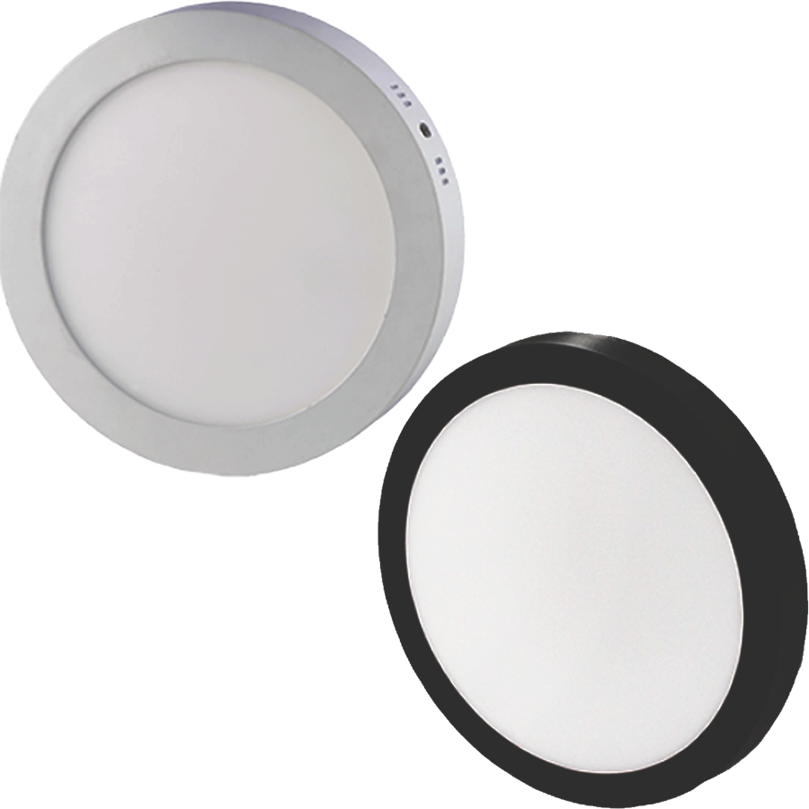 PANEL DOWNLIGHT SOBREPONER DLSR12WBB / BC-NR (NEGRO MATE) 