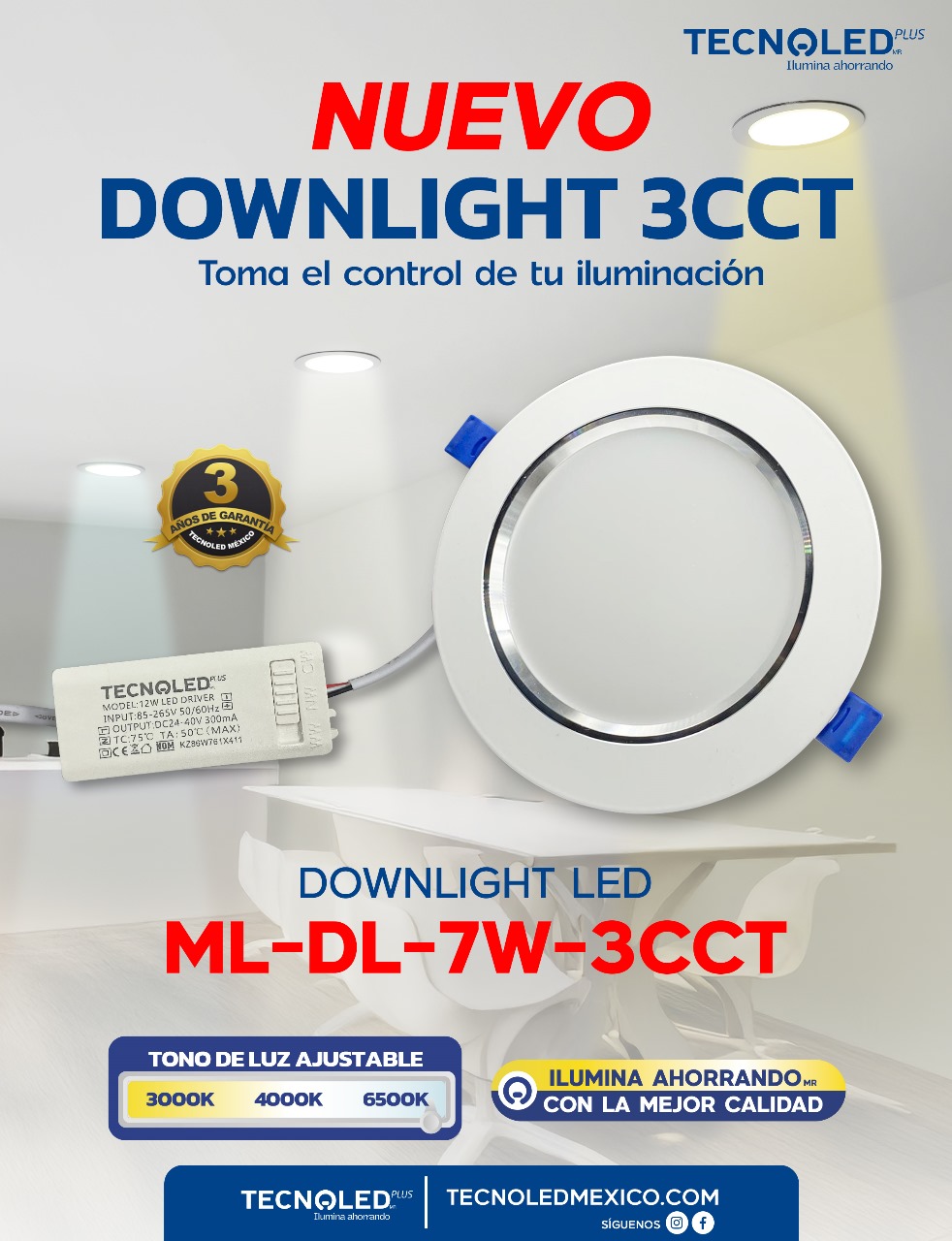 Downlight de alta eficiencia